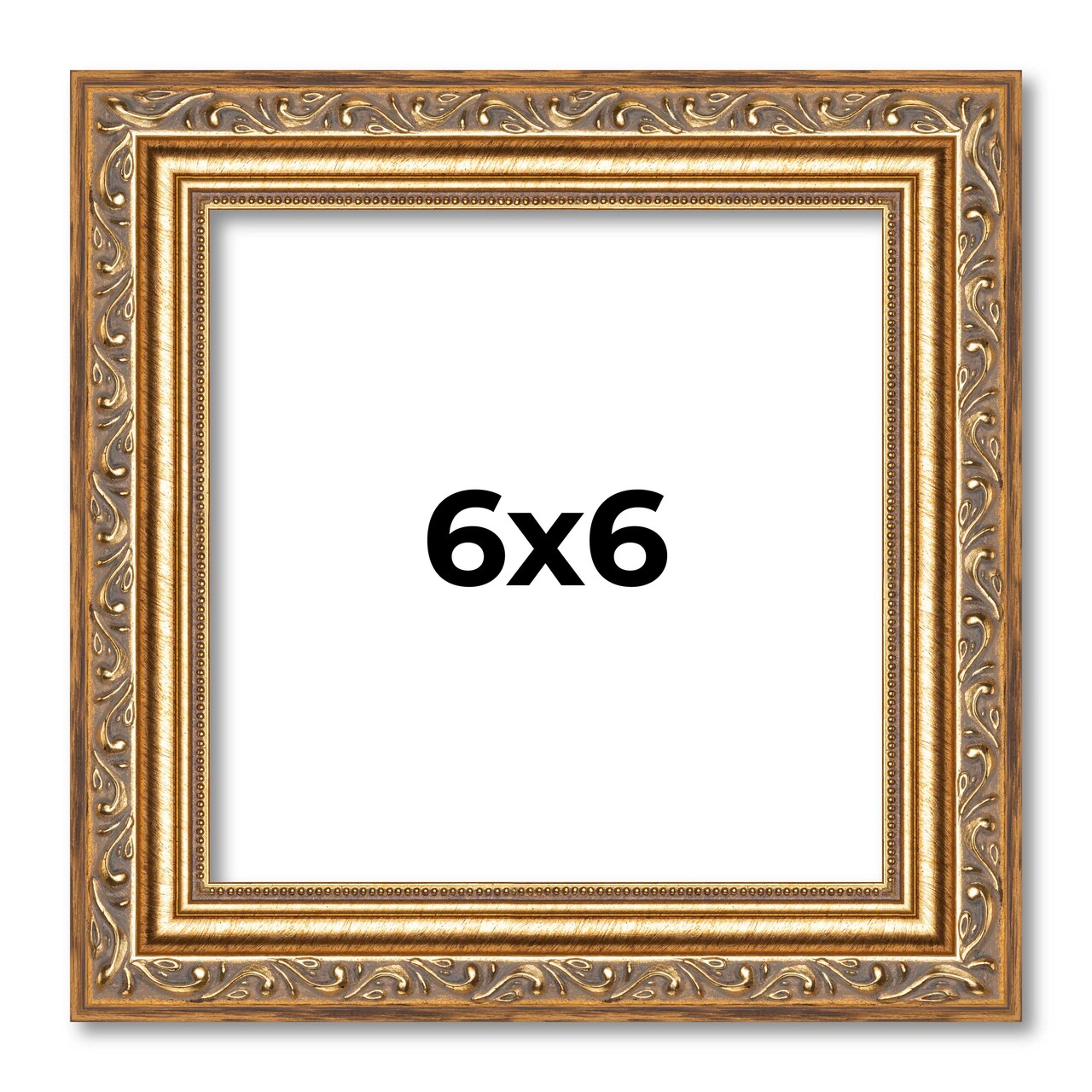 6x6 Museum-Quality Picture Frame with UV-Resistant Acrylic & Acid-Free Backing, Available in 4 Finishes - Gold, Silver, Bronze, and Black